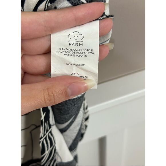 Farm Rio Black & White Button Up Adonidia Shirtdress Women's Medium Petite - Picture 6 of 11